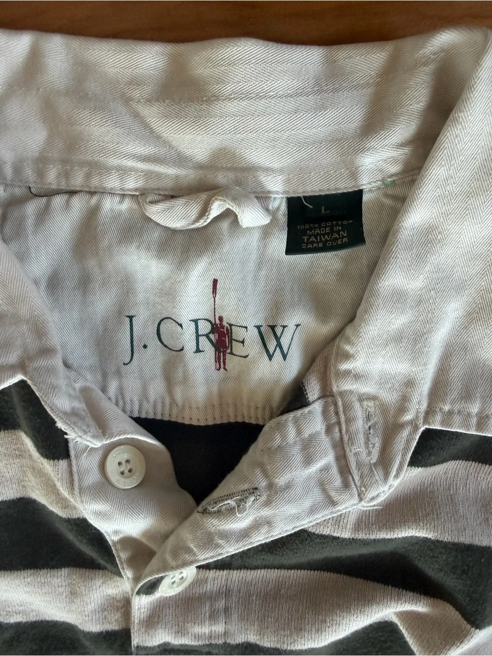 J. Crew RARE Oarsman Polo Rugby Collared Long Sleeve Striped 1992 Large Shirt
